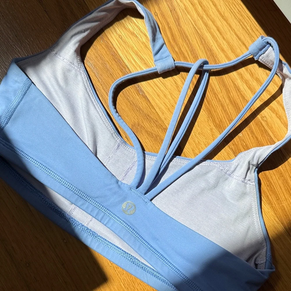 Purple Blue Strappy Sports Bra - Picture 4 of 8